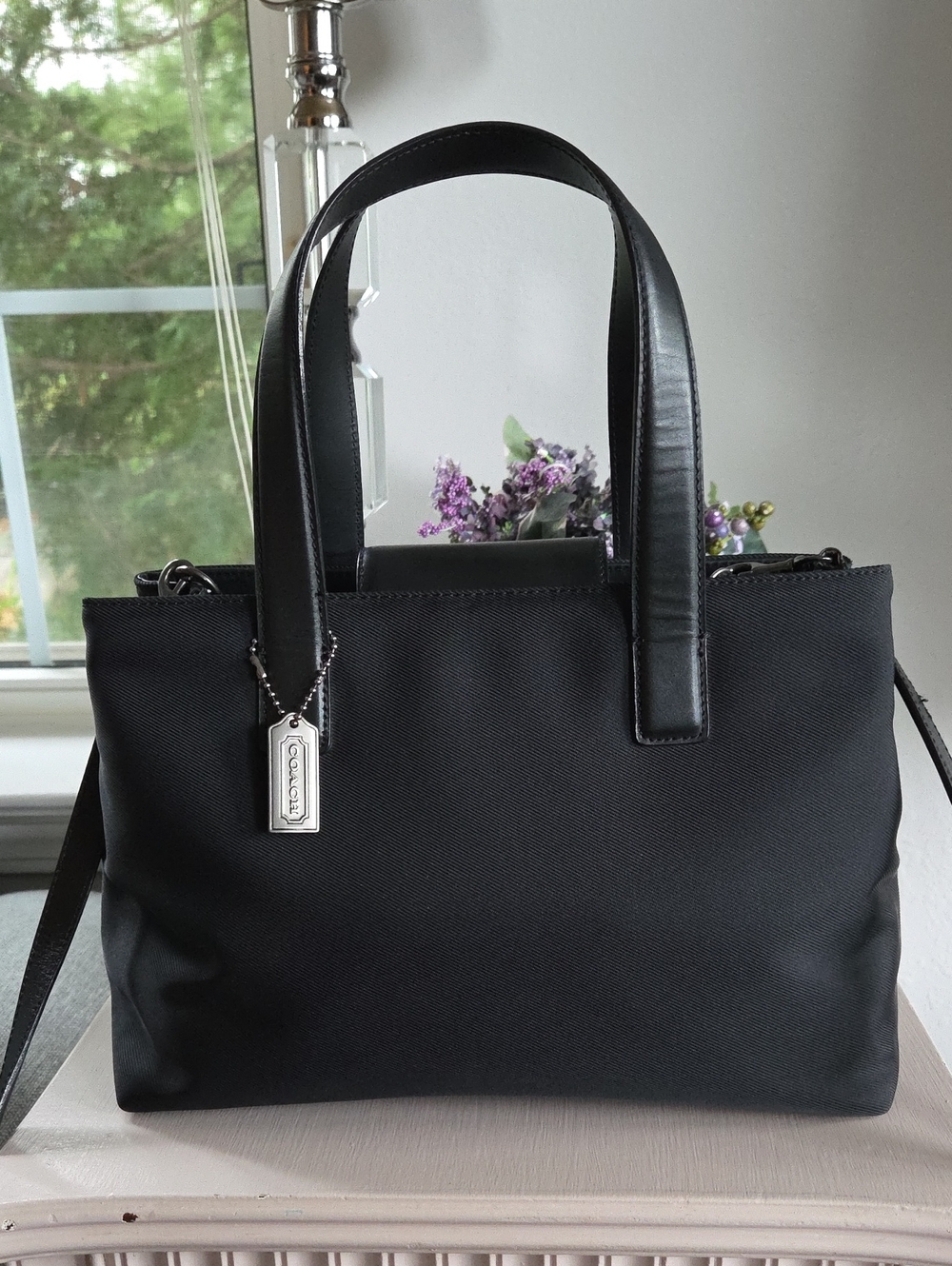 COACH 1999 Black Mercer Nylon Twill Crossbody Satchel Bag #7400